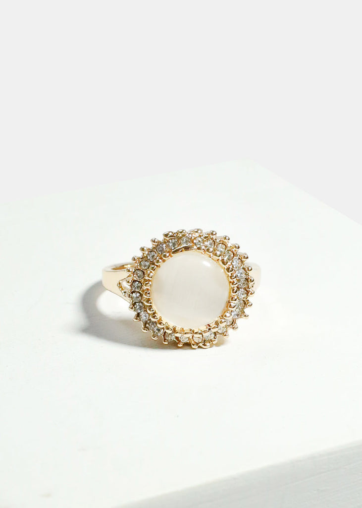 Vintage Unique Stone Ring White JEWELRY - Shop Miss A