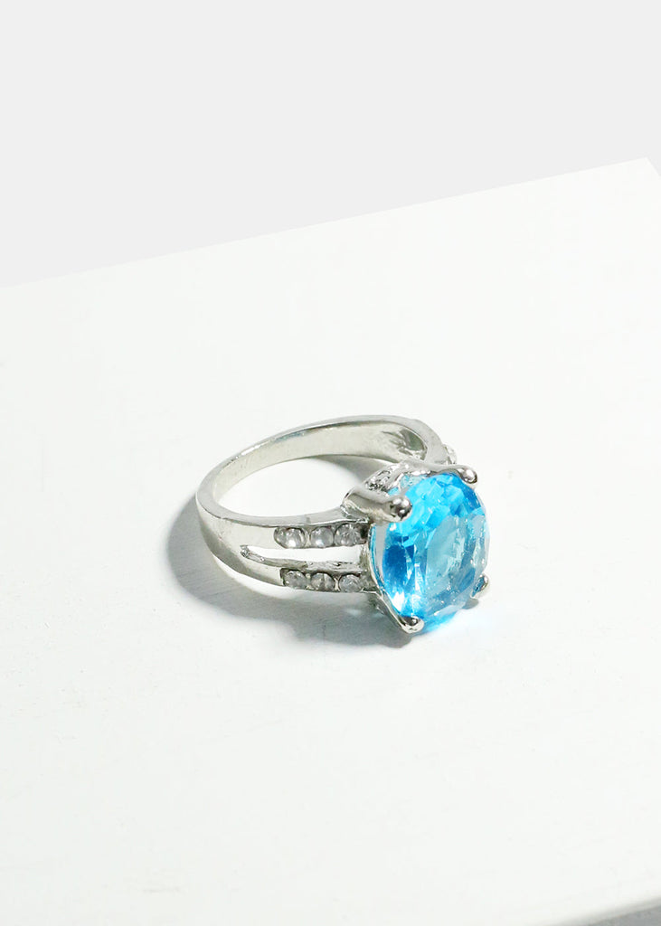 Large Birthstone Ring Light Blue JEWELRY - Shop Miss A