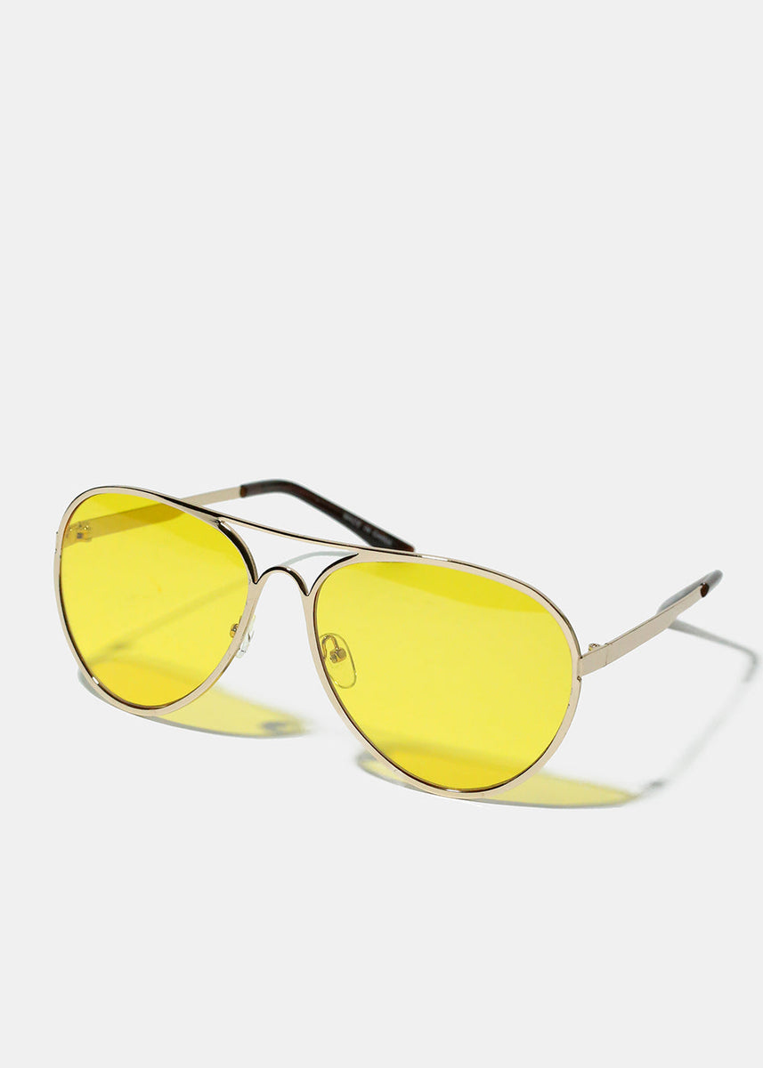 Colorful Lens Aviator Sunglasses Yellow Shop Miss A 